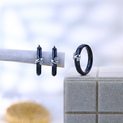 Twilight Loop Silver Ceramic Set