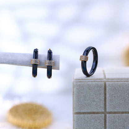 Midnight Spark Rose Ceramic Set