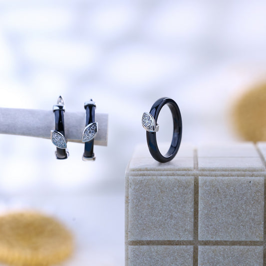 Eternal Noir Leaf Silver Set