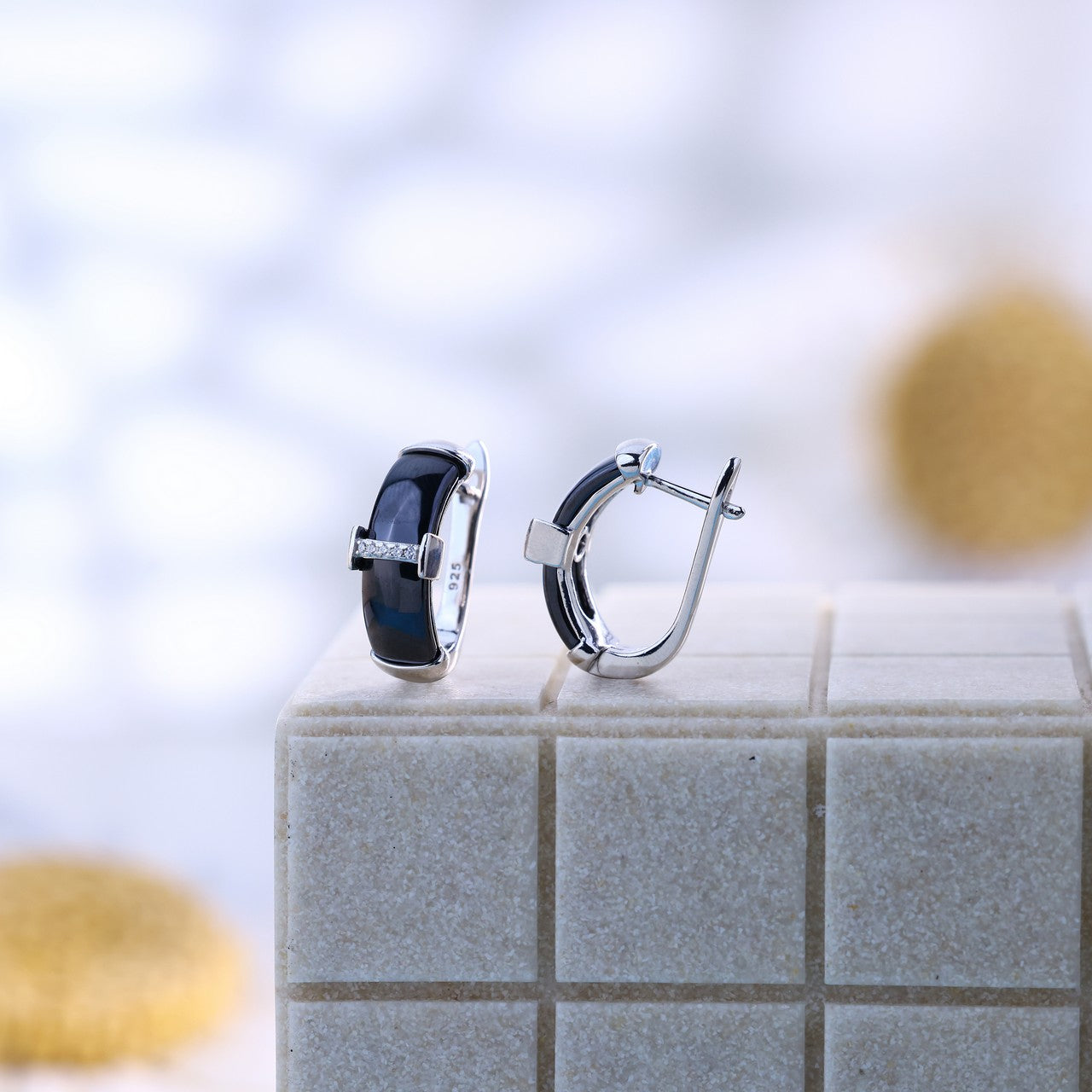 Luxe Line Black Ceramic Silver Set