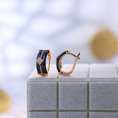 Silver Black Luxe Diamond Rose Set