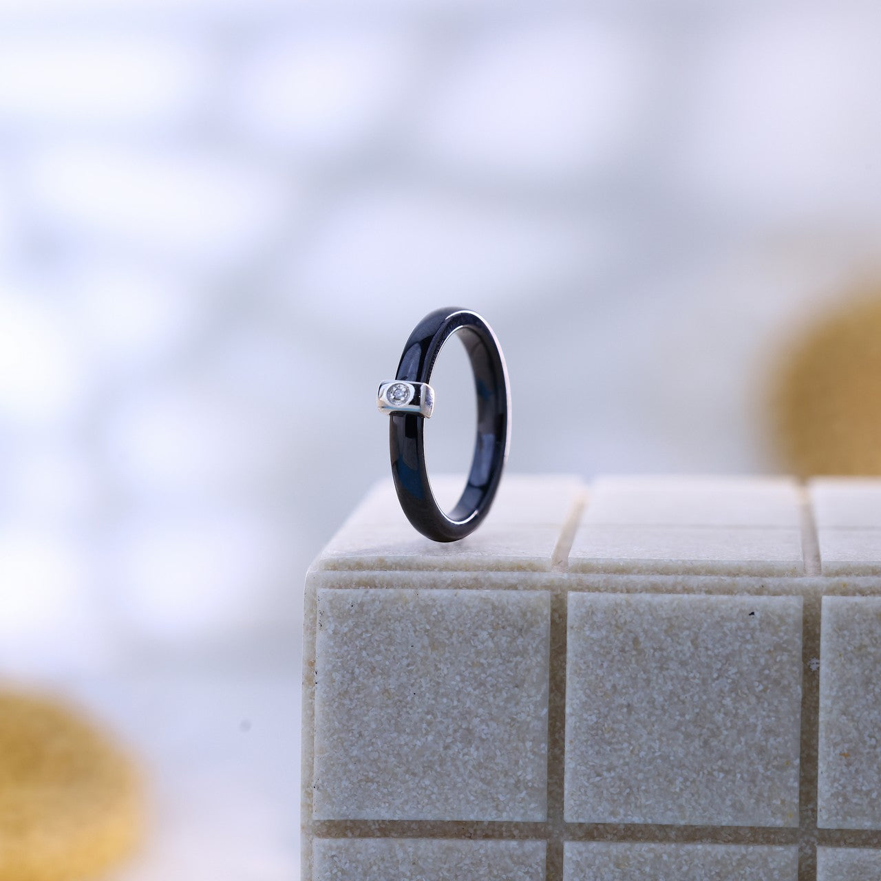 Black Ceramic Square Shine Silver Set