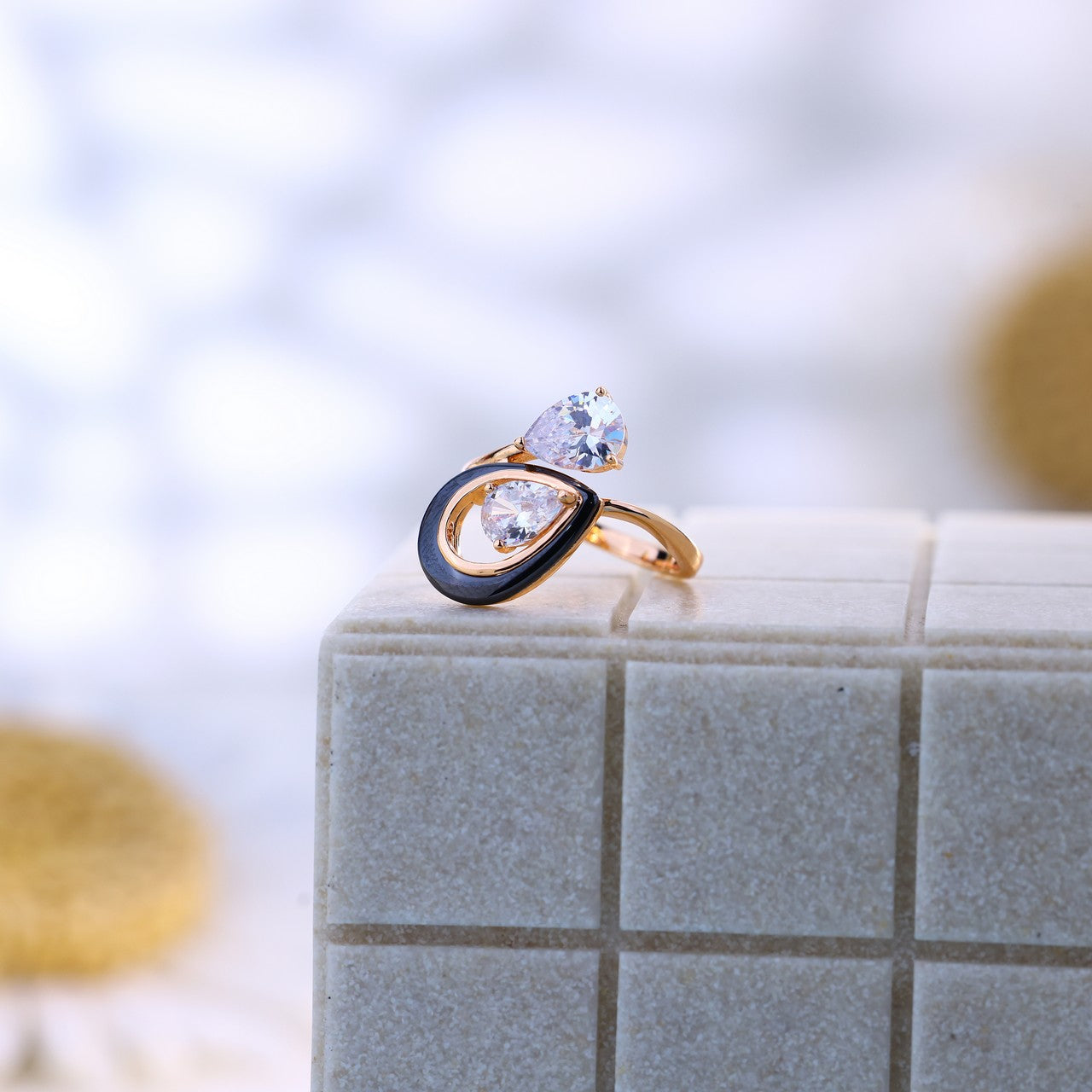 Silver Rose Black Luxe Solitaire Duo Set