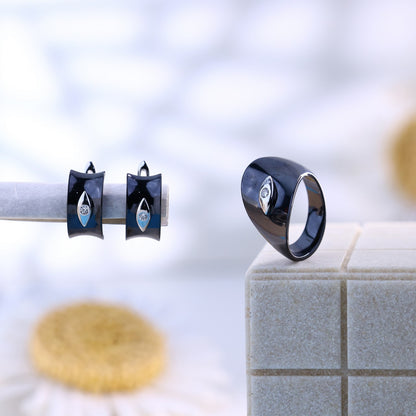 Eclipse Drop Silver Ceramic Set