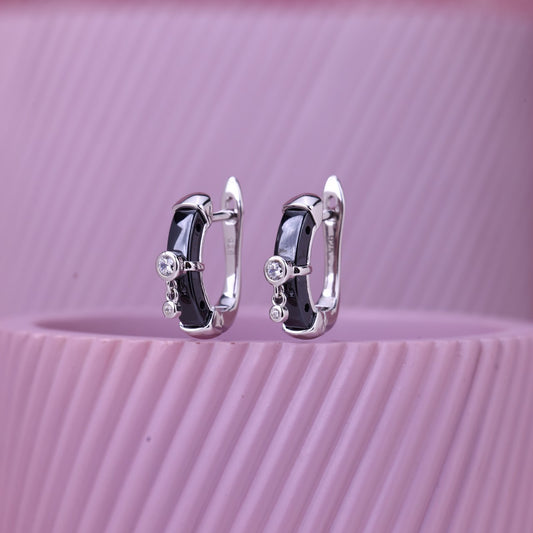 Eclipse Shine Silver Earrings