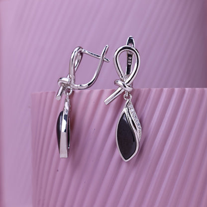 Elegant Knot Drop Earrings In 925 Sterling Silver