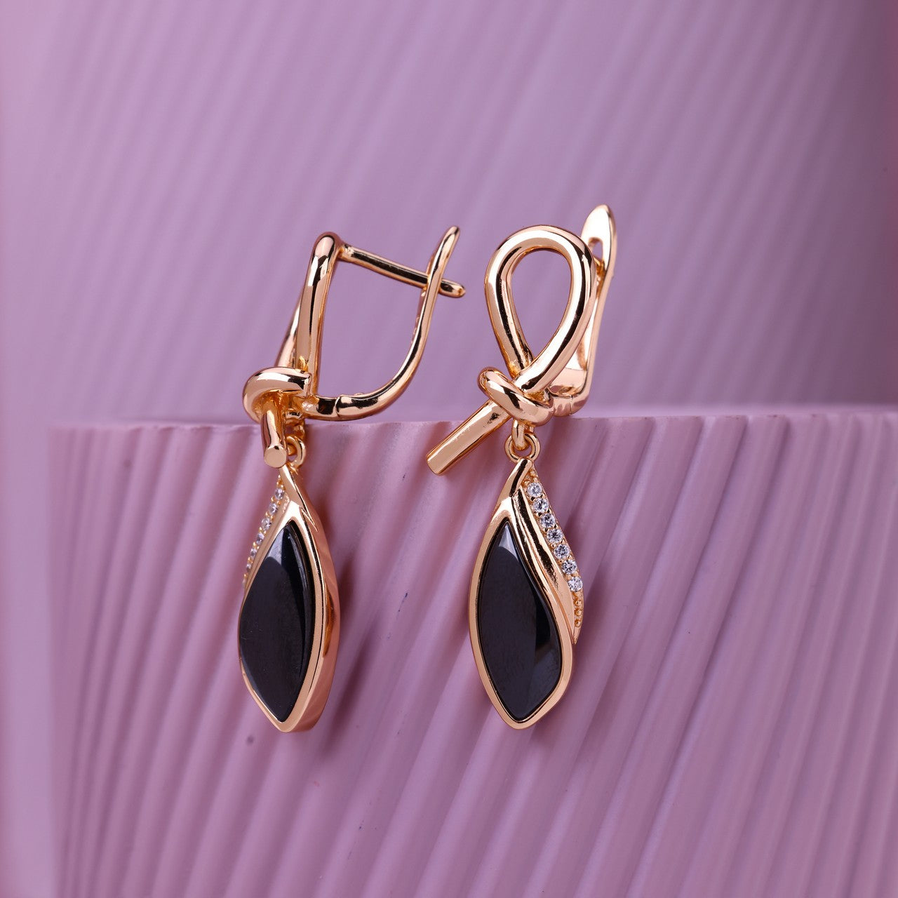 Twilight Knot Silver Rose Earrings