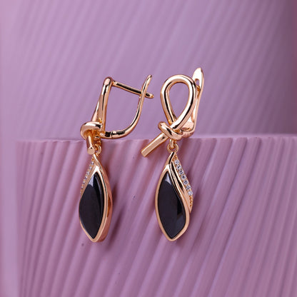 Twilight Knot Silver Rose Earrings