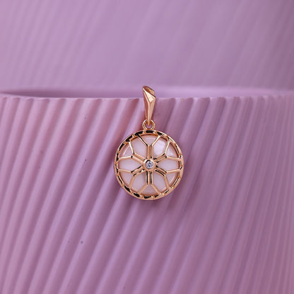 Mystic petal Wheel Pendant- 925 Silver