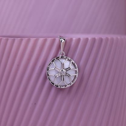 Silver Glow Floral Pendant
