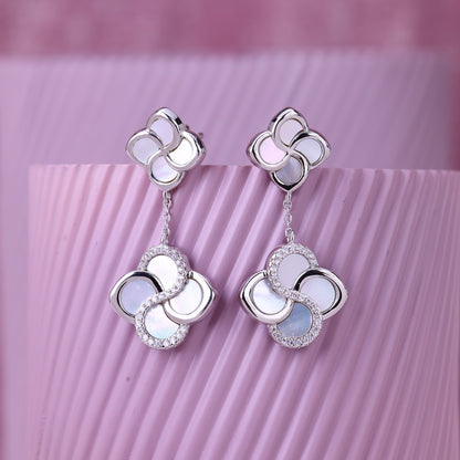 Pear Petal Harmony Dual- Tone Earrings