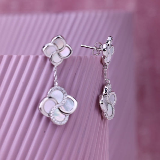 Pear Petal Harmony Dual- Tone Earrings