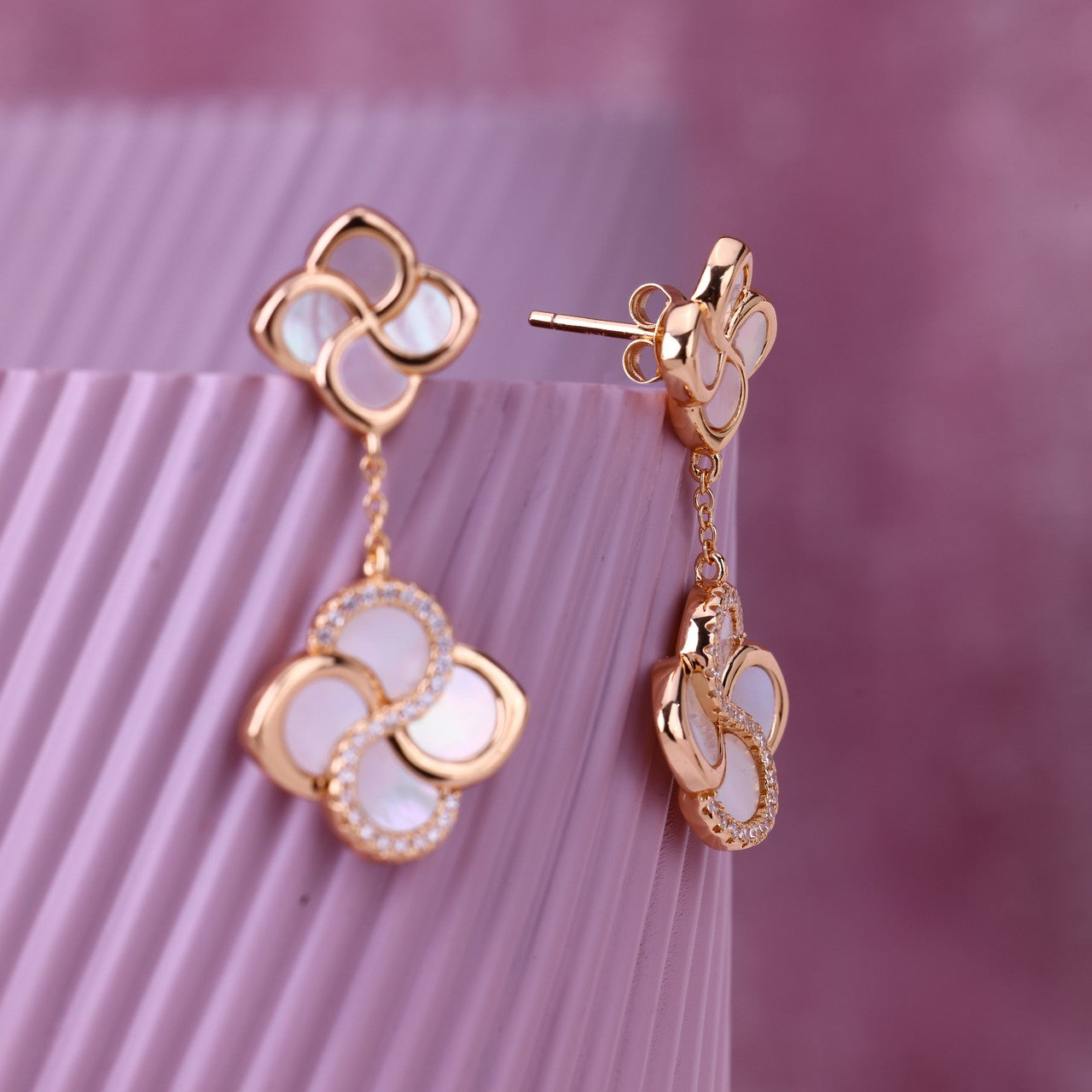 Pear Petal Harmony Dual- Tone Earrings