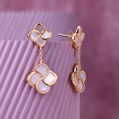 Pear Petal Harmony Dual- Tone Earrings