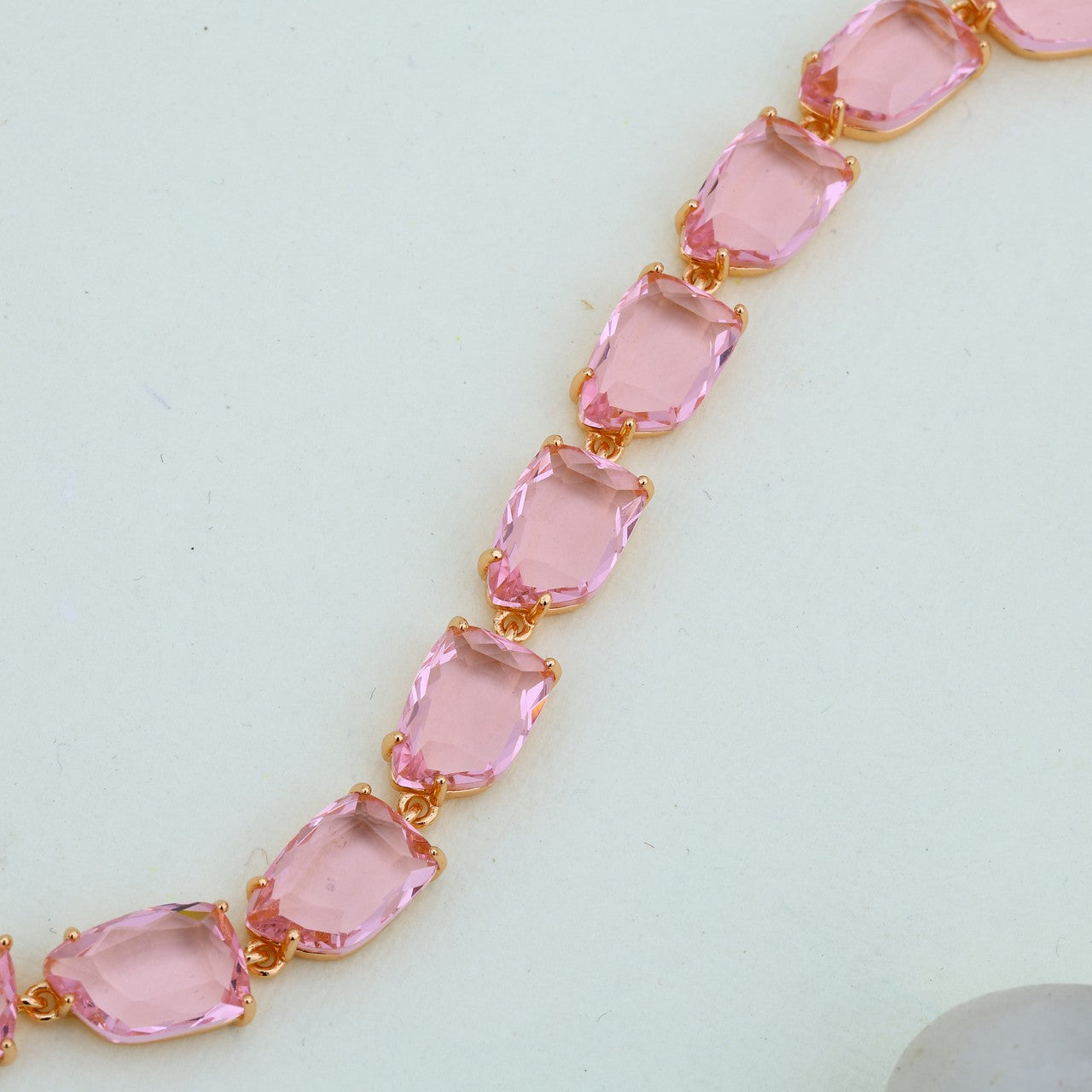 Classic Pink Beauty Rose Silver Bracelet