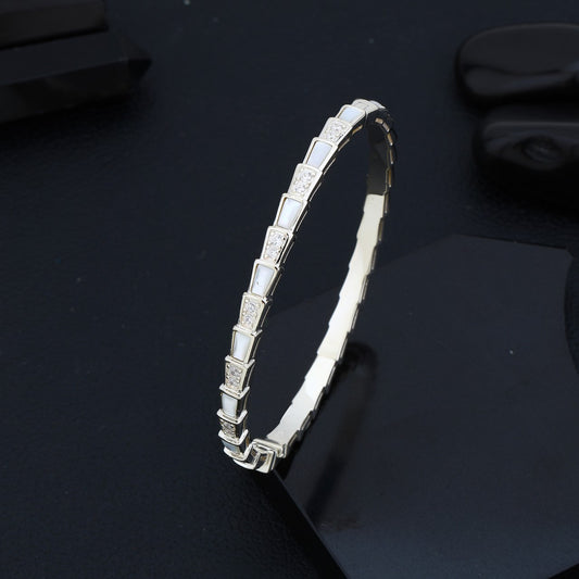 Premium Silver Ceramic Kada