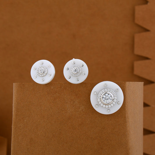 Silver Glow Ceramic Pendant Set