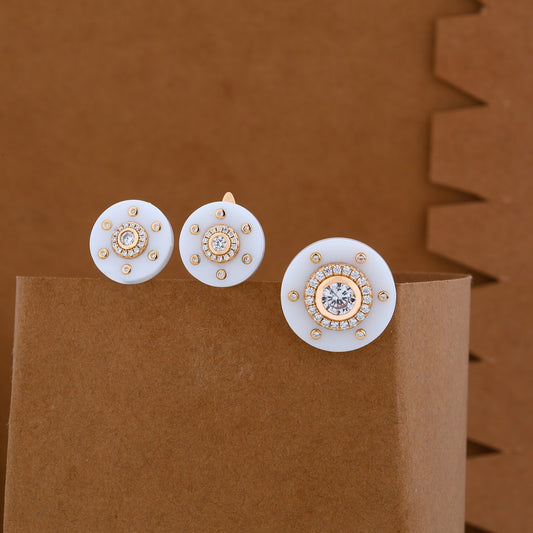 Shimmer Round Rose Ceramic Pendant Set