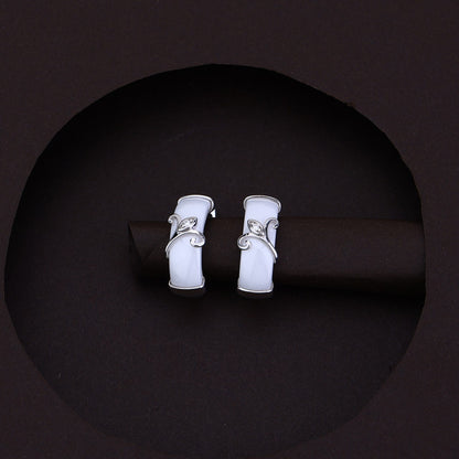 Silver Leaf Design Ring & Earrings Set