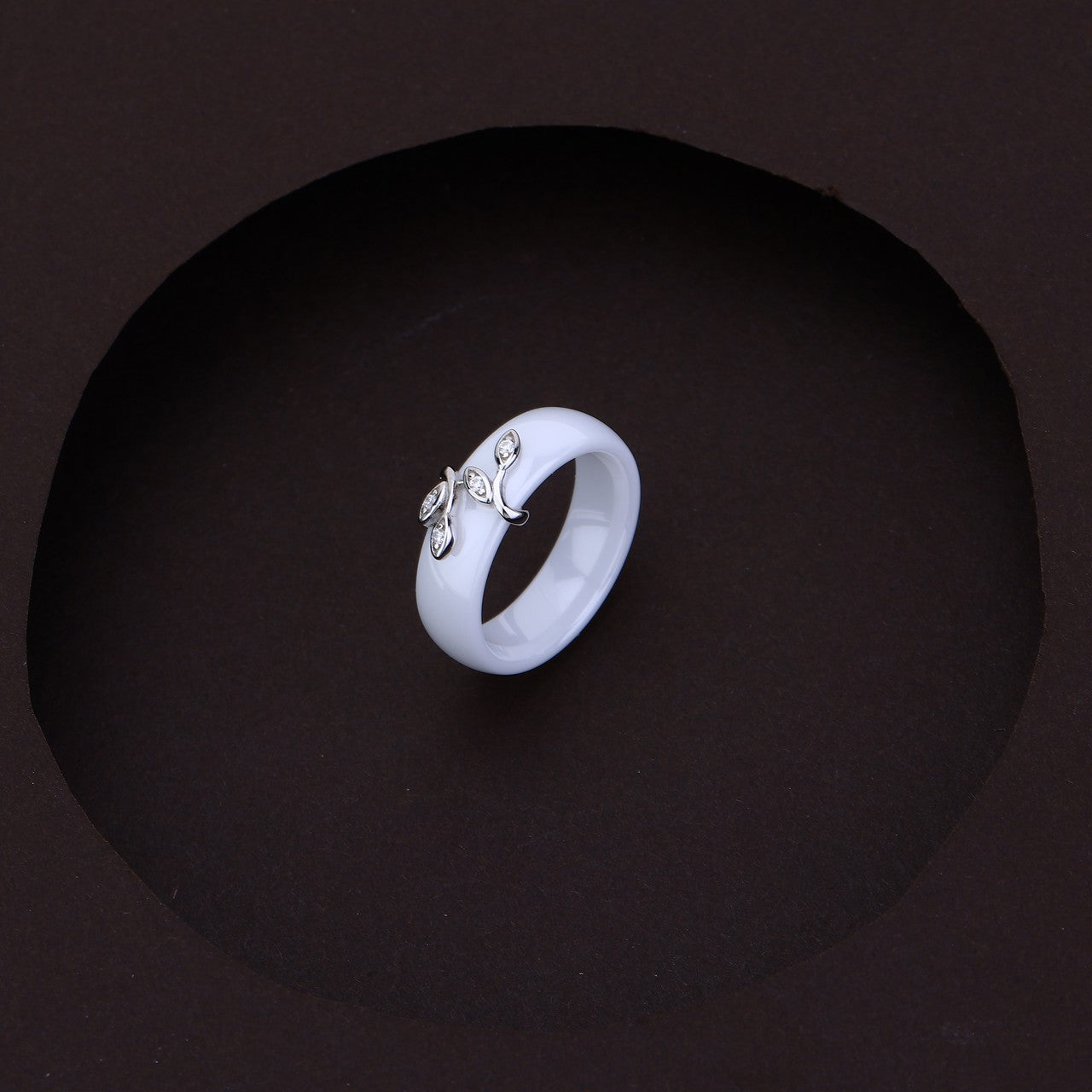 Silver Leaf Design Ring & Earrings Set