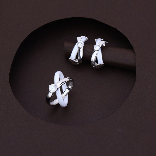 Pure Harmony 2-in-1 Ring & Earrings Silver Set