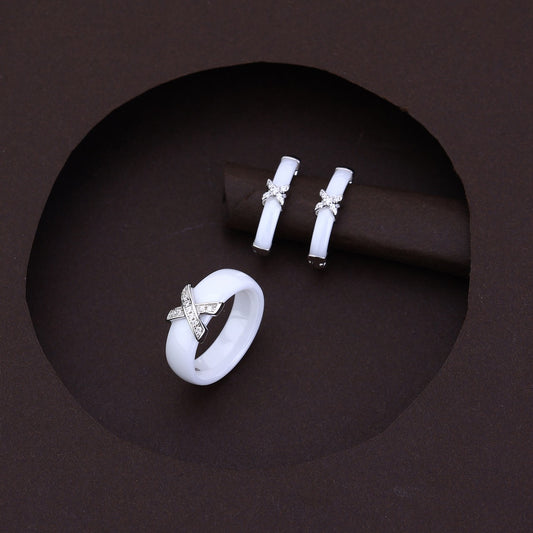 Cross Of Grace White Ceramic Set