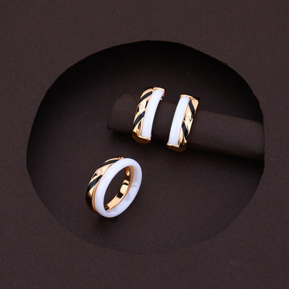 Zen Twist- Dual Tone Silver Rose Set