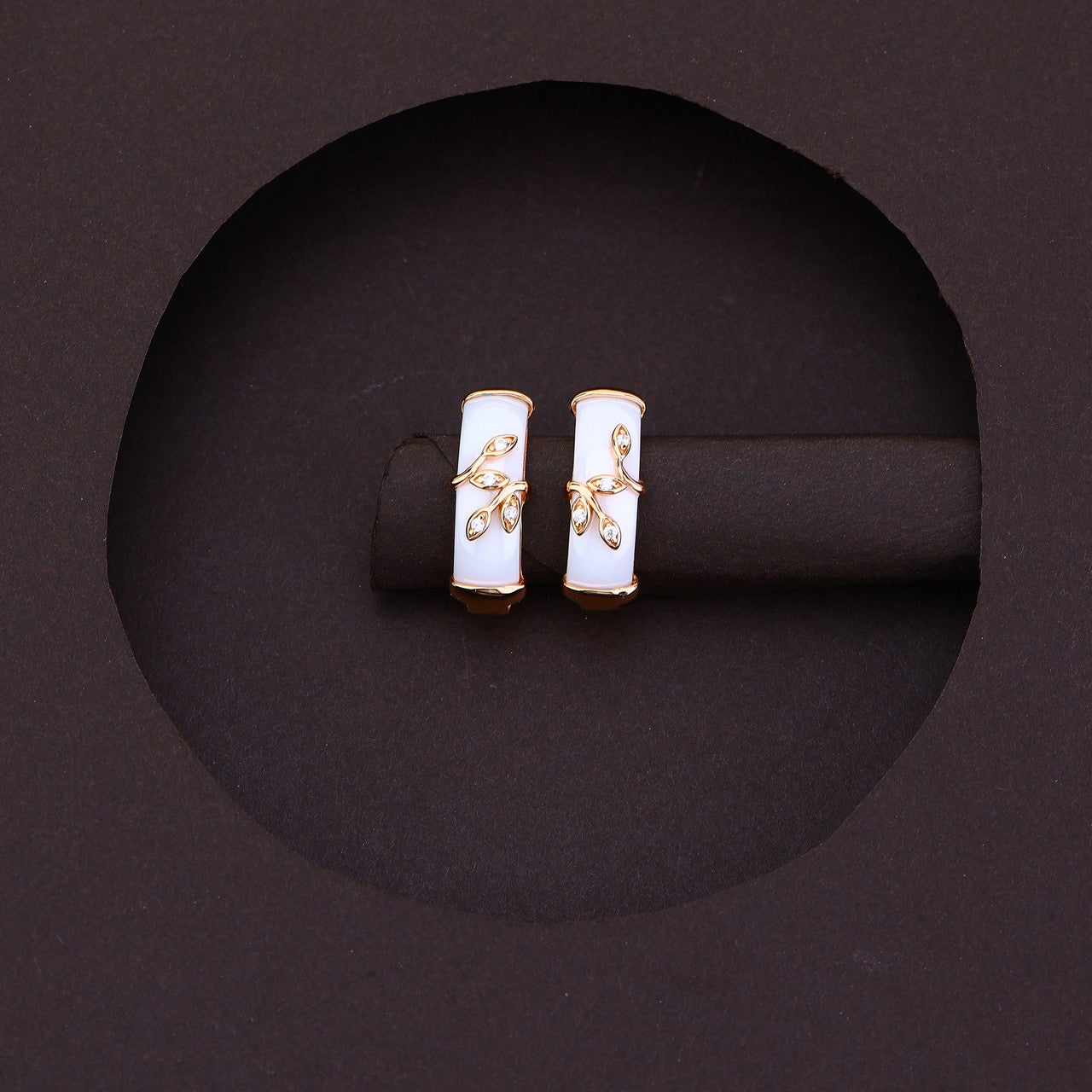 Sliver Rose Leaf Design Ring & Earrings Set