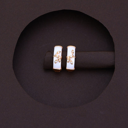 Sliver Rose Leaf Design Ring & Earrings Set