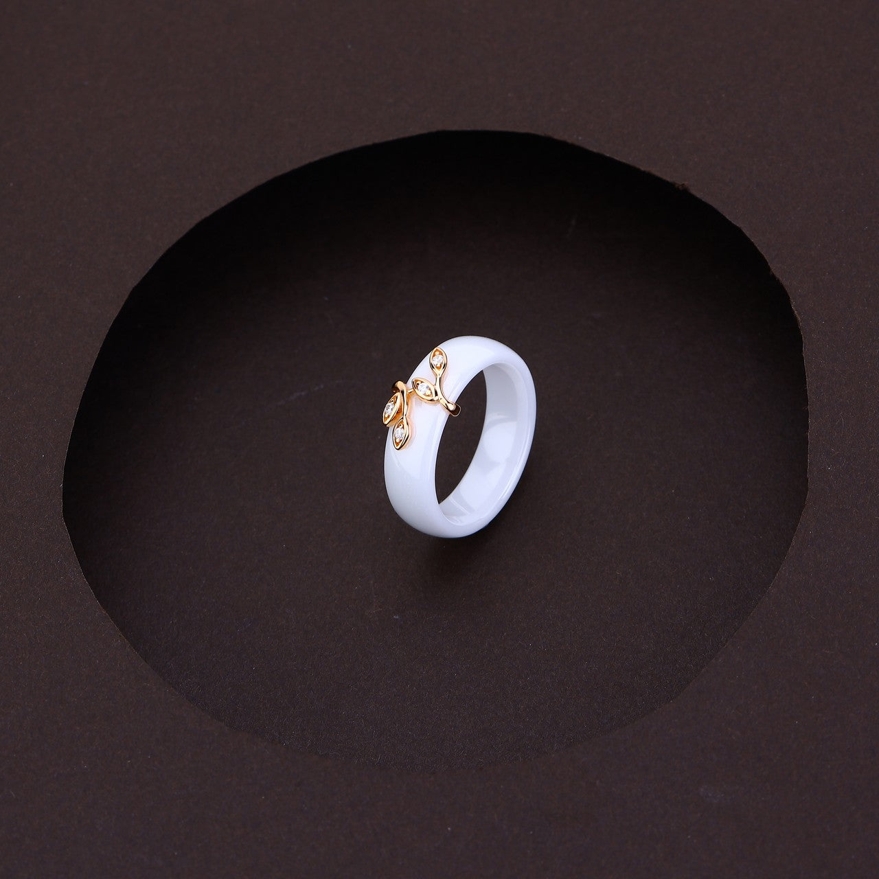 Sliver Rose Leaf Design Ring & Earrings Set