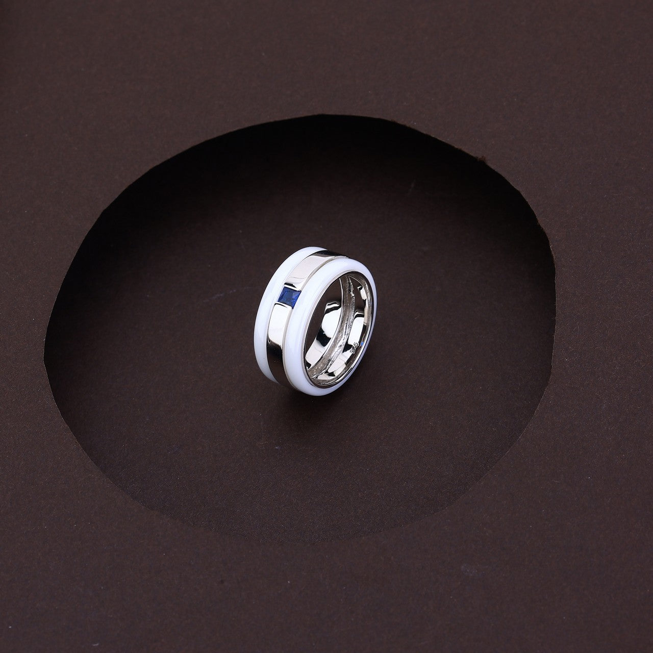 Blue Essence White Ceramic Silver Set