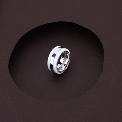 Blue Essence White Ceramic Silver Set