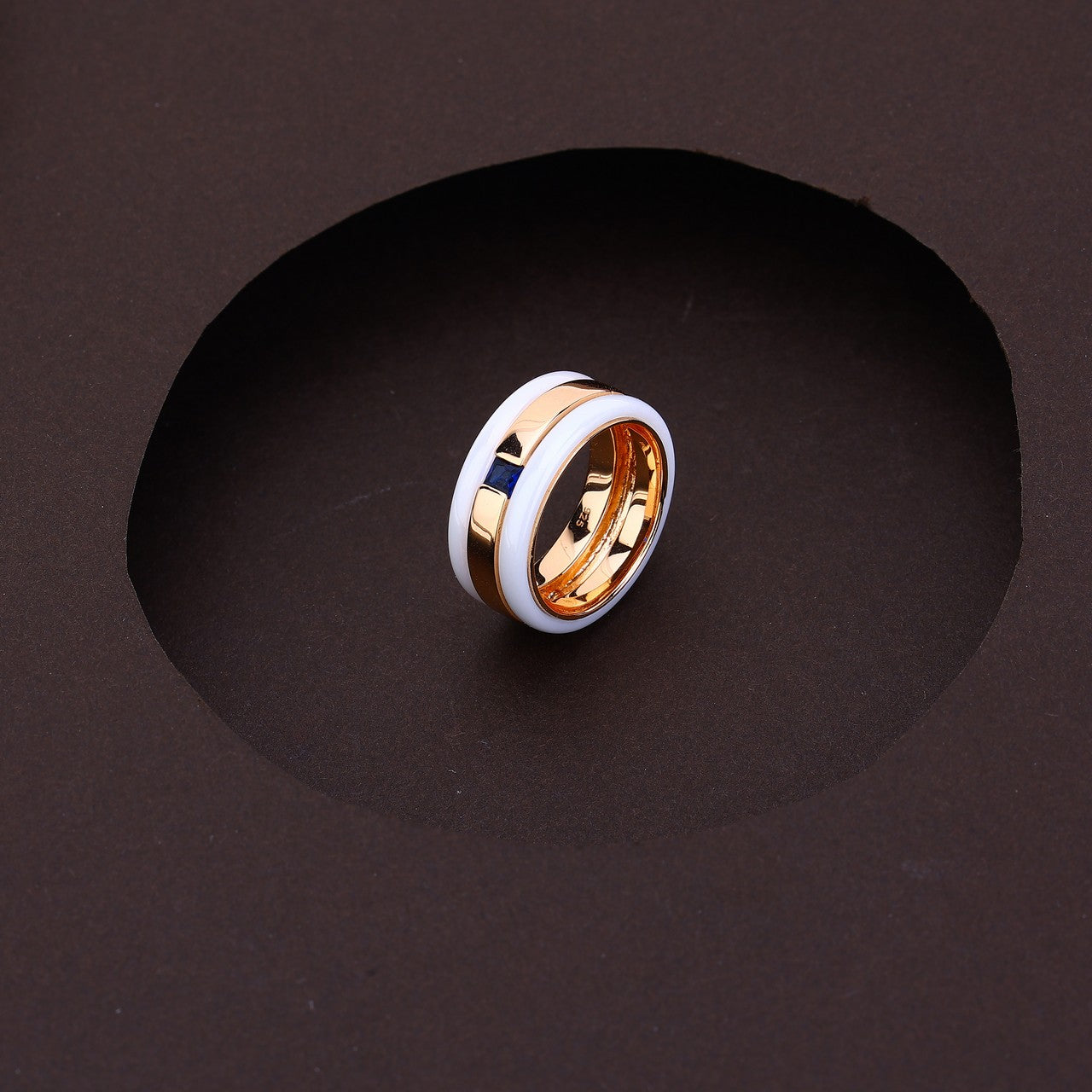 Blue Essence White Ceramic Rose Silver Set