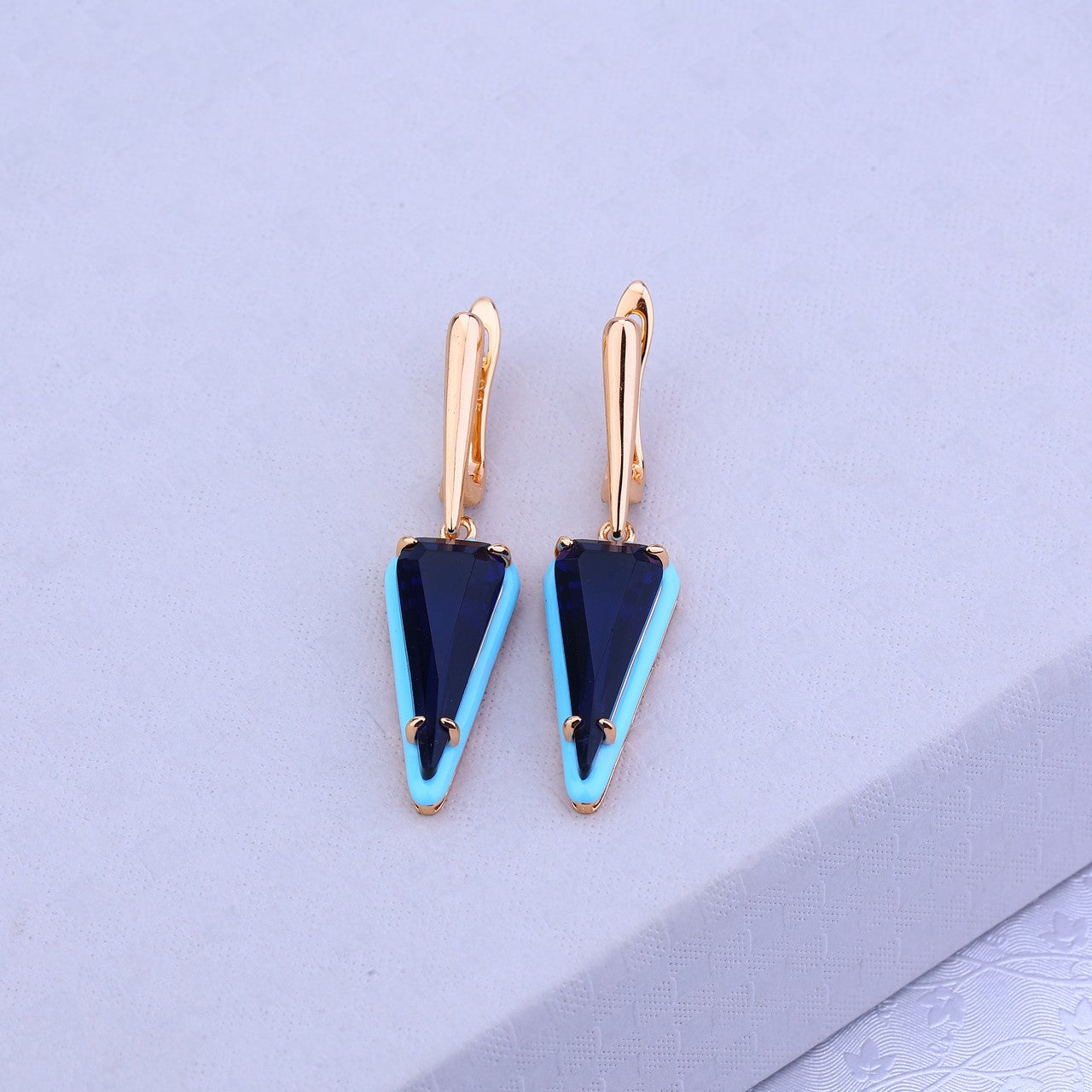 Arctic Edge--Blue Crystal Silver Rose Set