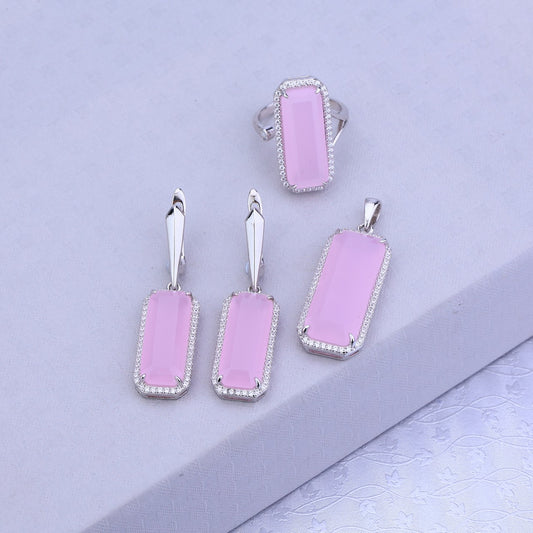 Pink Aura Silver Set