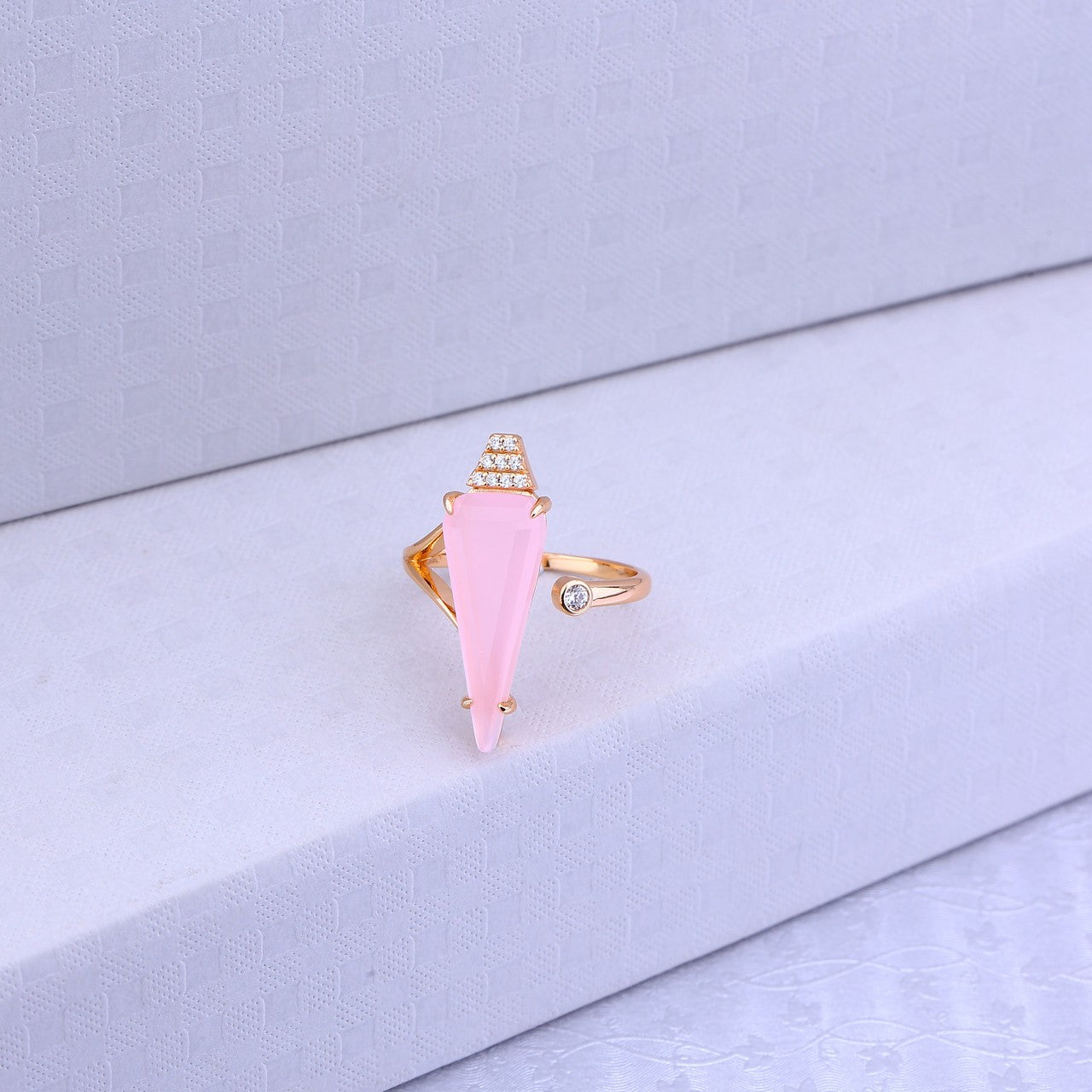 Pink Mirage Rose Silver Set