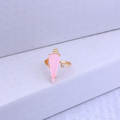 Pink Mirage Rose Silver Set