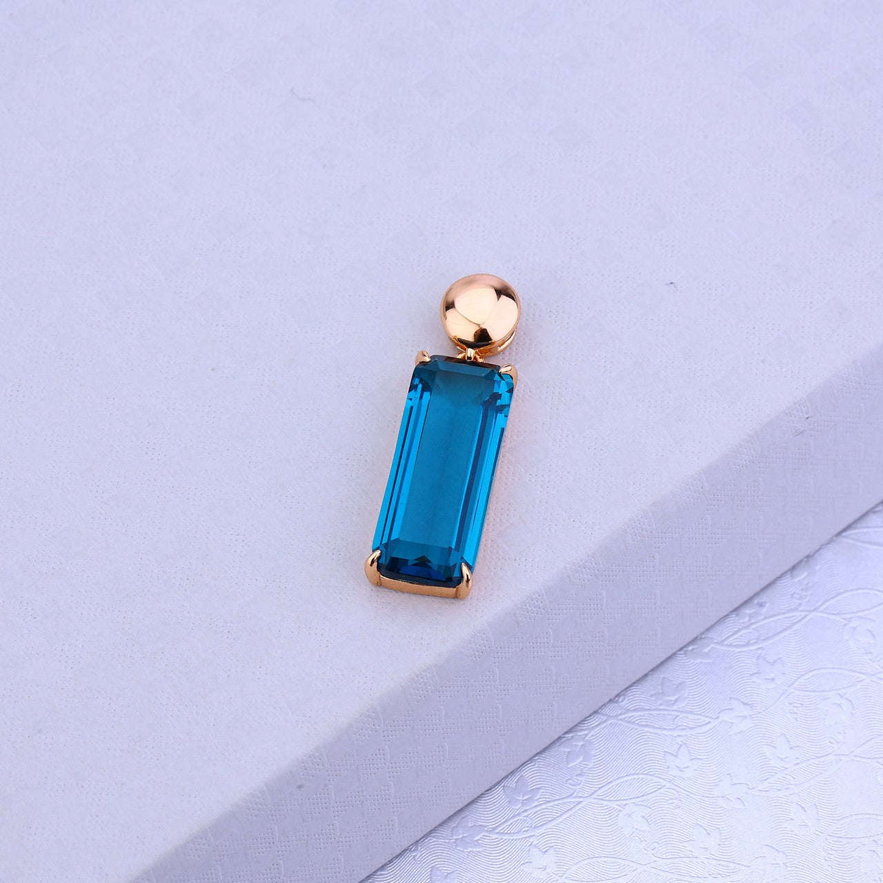 Blue Charm Rose Silver Set