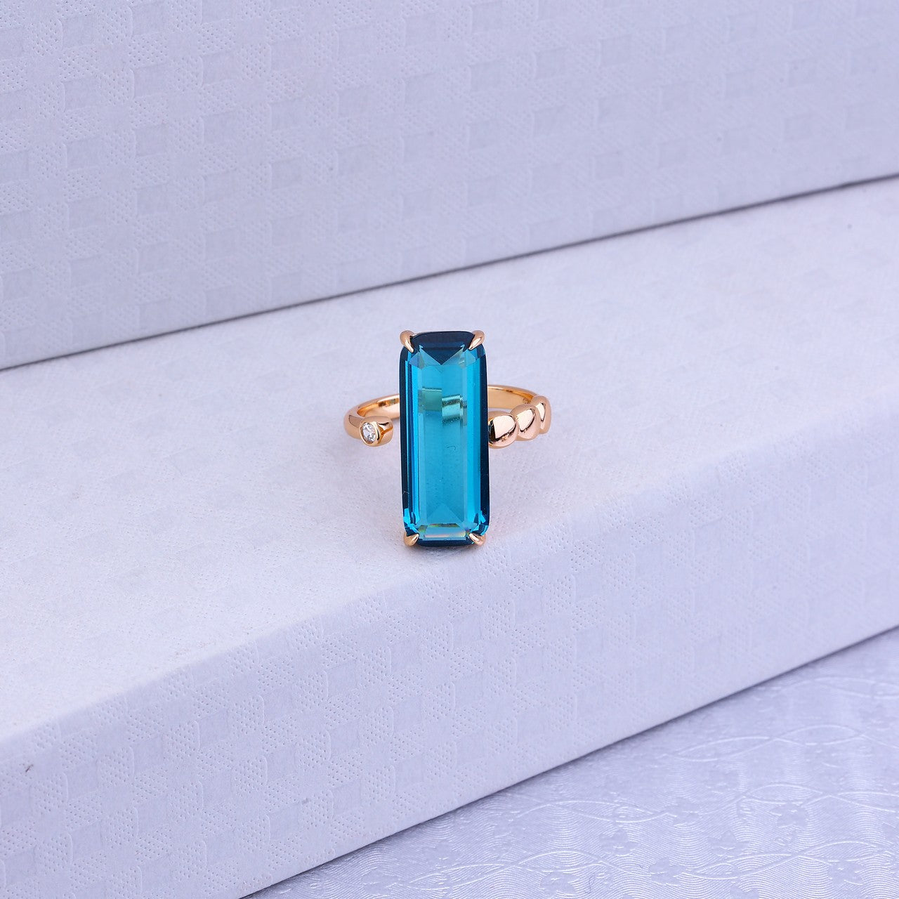 Blue Charm Rose Silver Set