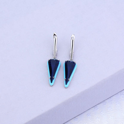 Midnight Aura-- Blue Crystal Silver Set