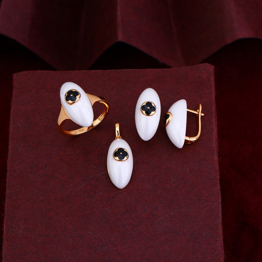 Eternal Contrast Silver Rose Set