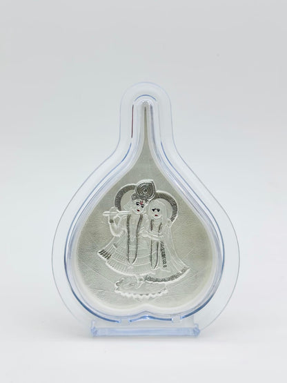 Pure Silver Divine Idol Showpieces-- Lakshmi, Ganesh & Radha Krishna (4 Inch & 5 Inch)