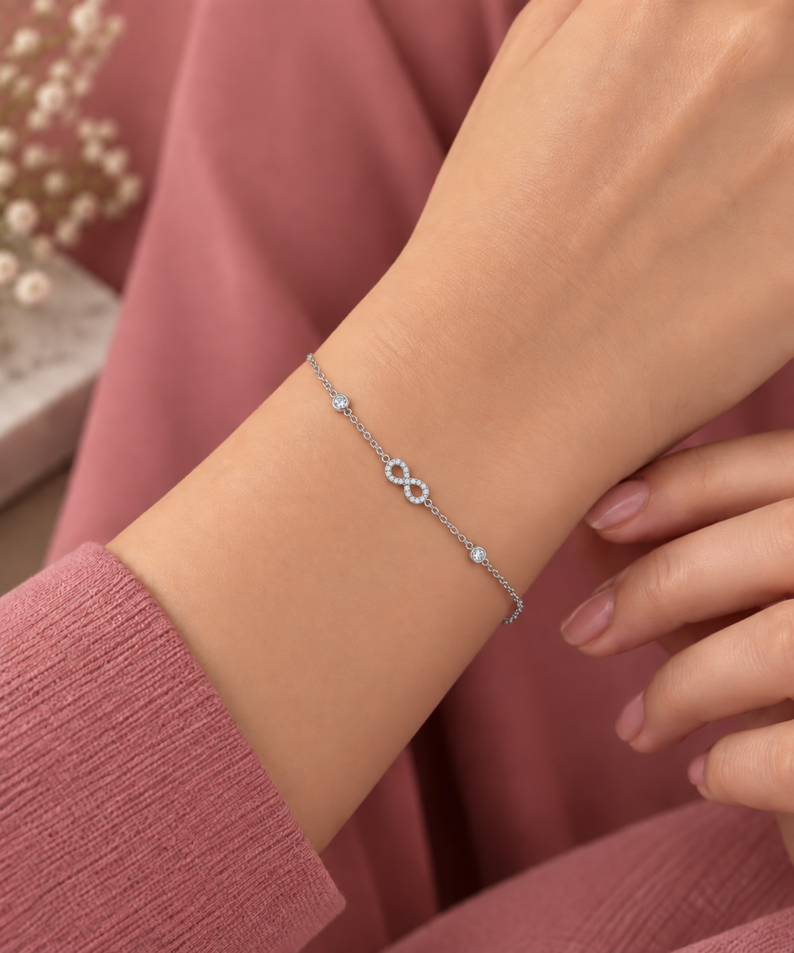 Infinity Charm Silver Bracelet