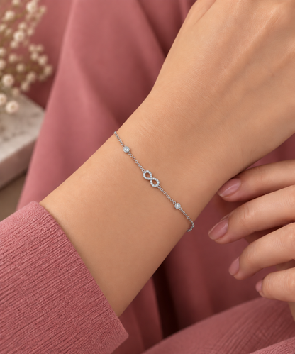 Infinity Charm Silver Bracelet