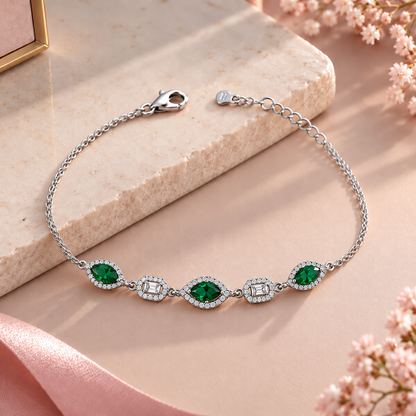 Royal Emerald Charm Bracelet