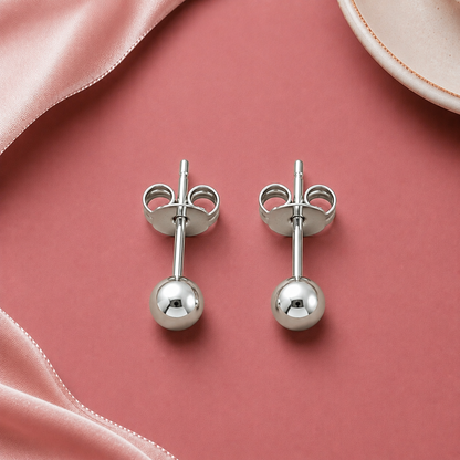 Classic Silver Ball Stud Earrings