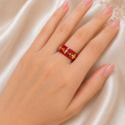 Decorative Gold-Wire & Sticker Fashion Ring