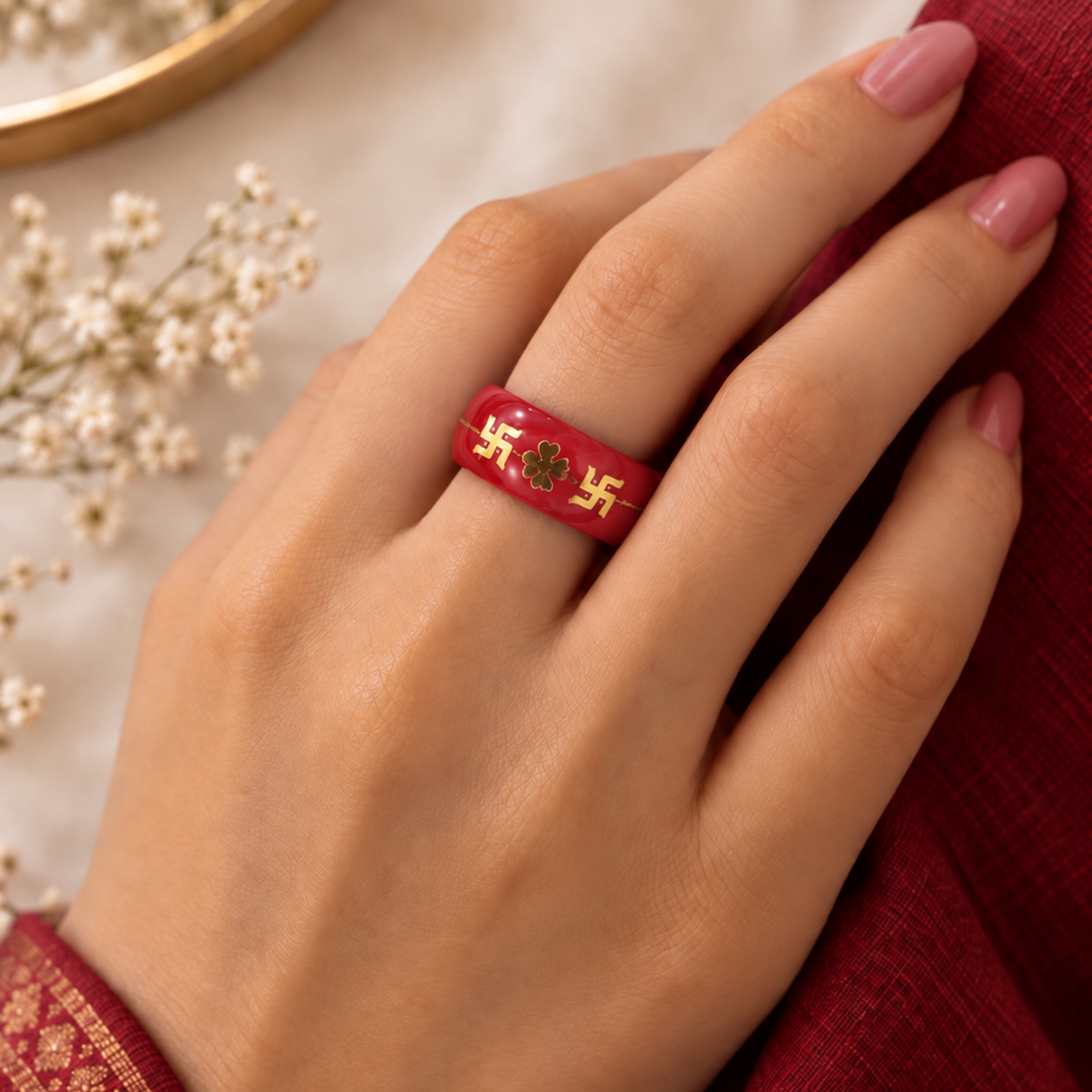 Decorative Gold-Wire & Sticker Fashion Ring