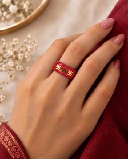 Decorative Gold-Wire & Sticker Fashion Ring