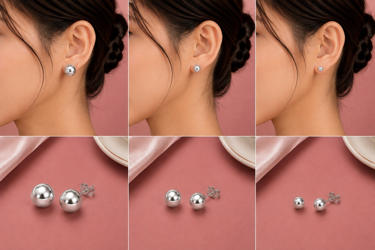 Classic Silver Ball Stud Earrings